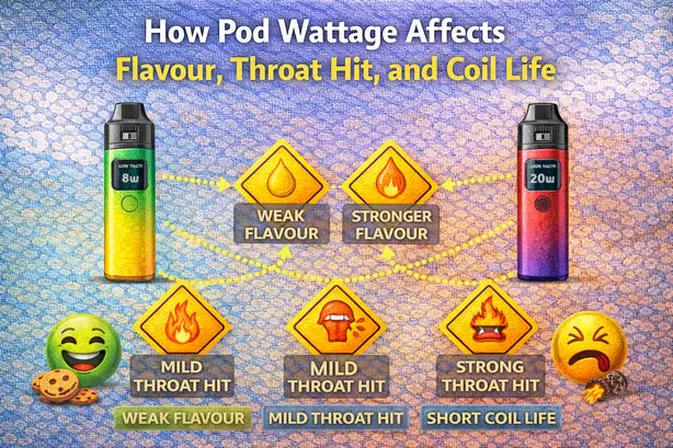 How Pod Wattage Affects Flavour, Throat Hit, and Coil Life