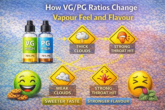 How VG/PG Ratios Change Vapour Feel and Flavour