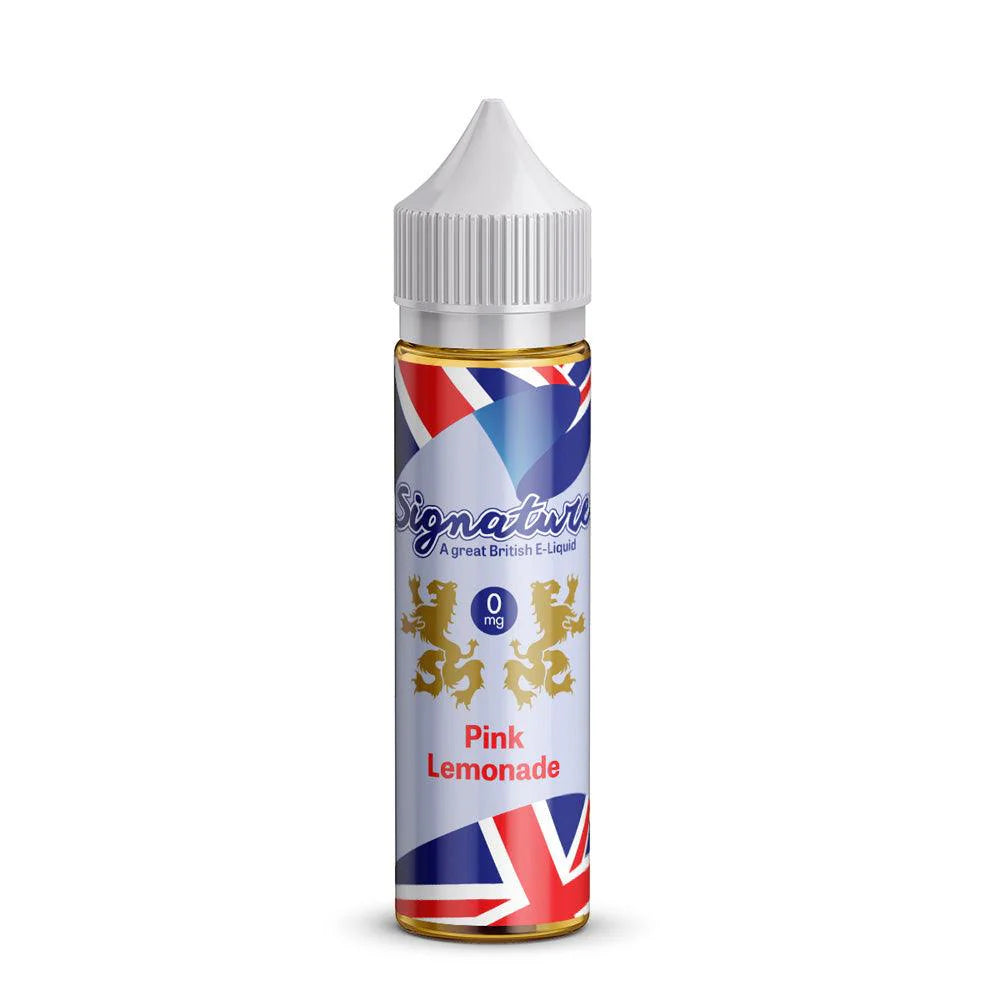Vape juice bottle with British flag design on a white background